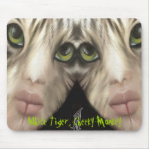 white tiger cheeky monkey, mousepad