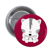 White Tiger Cub Buttons