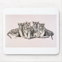 White Tiger Cubs of Royalty Mousepad