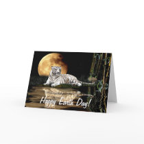 WHITE TIGER Earth Day Endangered Species Card