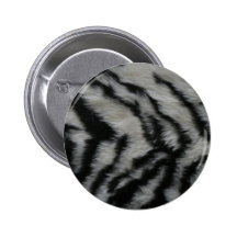 White Tiger Fur Pinback Buttons