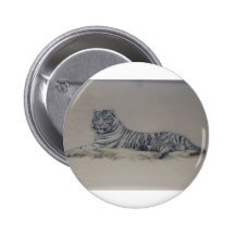White Tiger in Repose Button