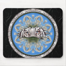 White TIger kaleidoscope Mousepad