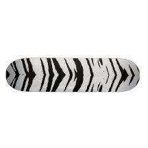 White Tiger or Zebra Striped Skateboard Deck