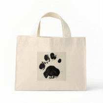 White Tiger Paw Print Tote Bags