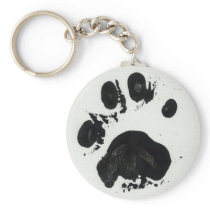 White Tiger Paw Print Keychain