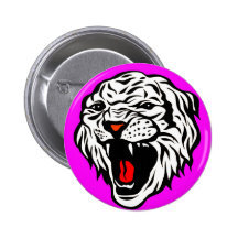 White Tiger Pinback Buttons