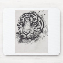 White Tiger Portrait Mousepad