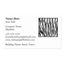 White Tiger Print. Tiger Pattern. Business Card