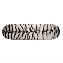 White Tiger Skin Print Custom Skateboard