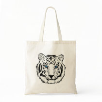 White Tiger tote Bag
