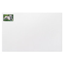 White Tiger with Blue Eyes Licking Nose Customized Stationery