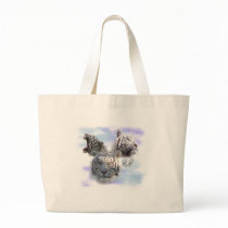 White Tigers Tote Bags