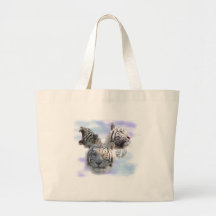 White Tigers Tote Bags
