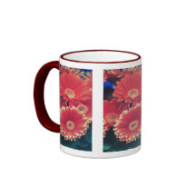White Tipped Flowers Mugs