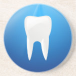 White Tooth on Blue Background coasters