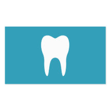White tooth teal minimalist dentist dental business cards