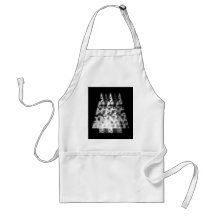White Trees. Black Background. Christmas. Apron