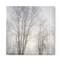 White Trees on a Snowy Day Magnet
