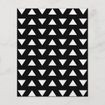 White Triangles on Black. A geometric Pattern. Full Color Flyer