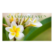 White tropical flower business cards