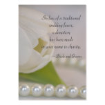 White Tulip and Pearls Wedding Charity Favour Card Business Card Templates