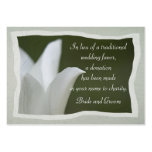 White Tulip Wedding Charity Favor Card Business Card Template