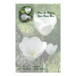 White Tulips Flower Trio Custom Stationery