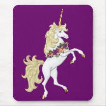 White Unicorn Mouse Mats