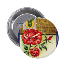 White Valentine's Day, embossed, divided back flow Pinback Buttons