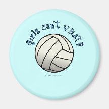 White Volleyball Team Magnet