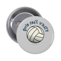 White Volleyball Team Pin