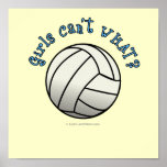 White Volleyball Team Poster