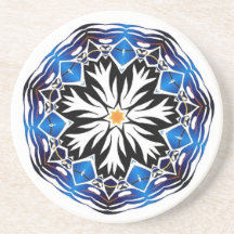 white vs blue tribal flake coasters