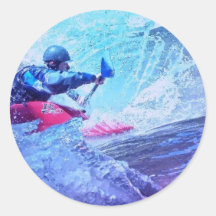 White Water Kayaker Stickers