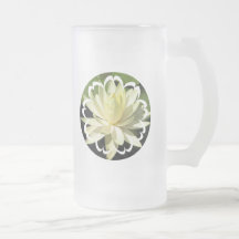 White Water Lily Frosted Beer Mug