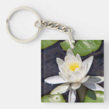 White Water Lily Key Chain Acrylic Key Chains