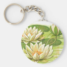 White Waterlilies Keychains