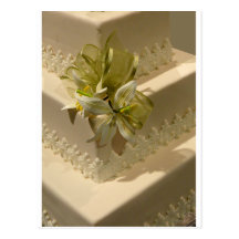 White Wedding Cake Post Card