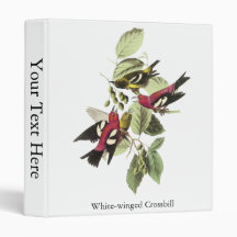 White-winged Crossbill - John James Audubon Vinyl Binders