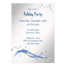 White Winter Elegant Holiday Party Personalized Invitations