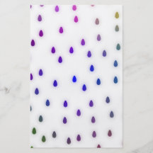 White with rainbow colour rain drops. custom flyer