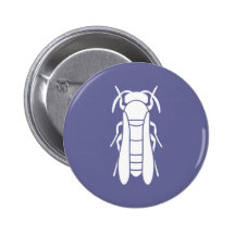 White Yellow Jacket Insect Graphic Pin