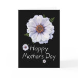 White Zinnia Mothers Day Card