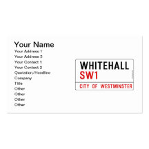 Whitehall London Street Sign Business Card Template