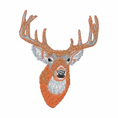 Whitetail Deer Head Embroidered Hoodie