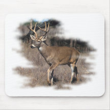 Whitetail deer in the field mouse pad