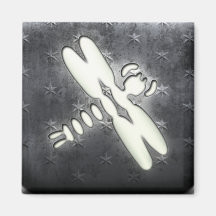 Whitewashed Dragonfly Fridge Magnet
