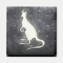 Whitewashed Kangaroo Refrigerator Magnets