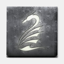 Whitewashed Swan Magnets